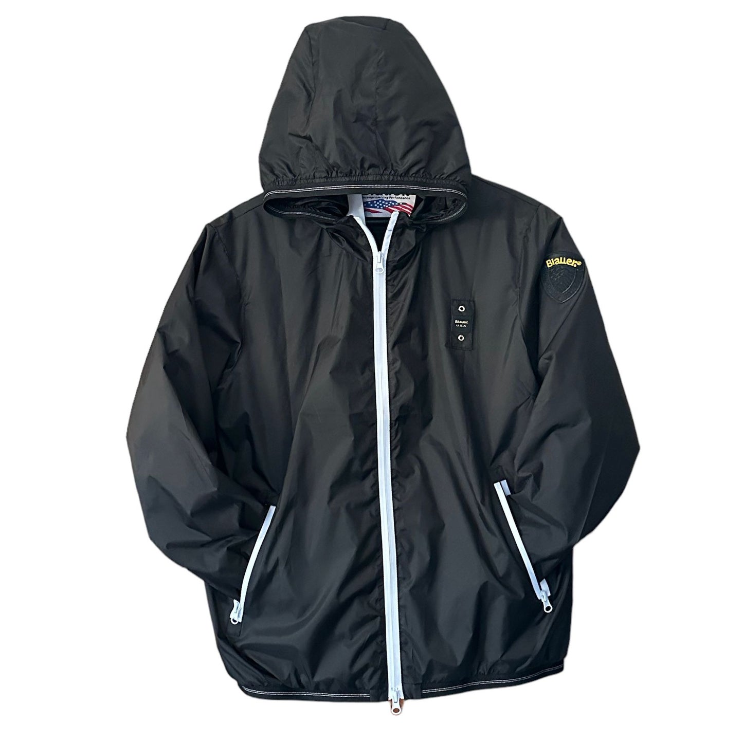 GIUBBINO PRIMAVERILE BLAUER COLORE NERO CON CAPPUCCIO
