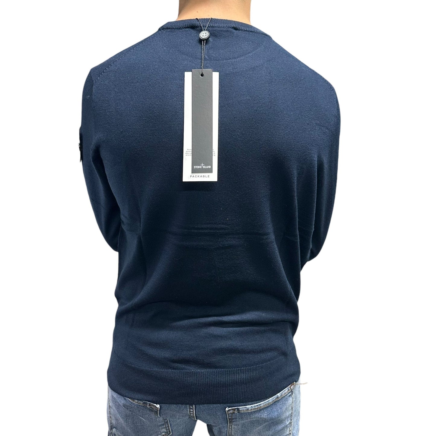 MAGLIONE STONE ISLAND BLU GIROCOLLO