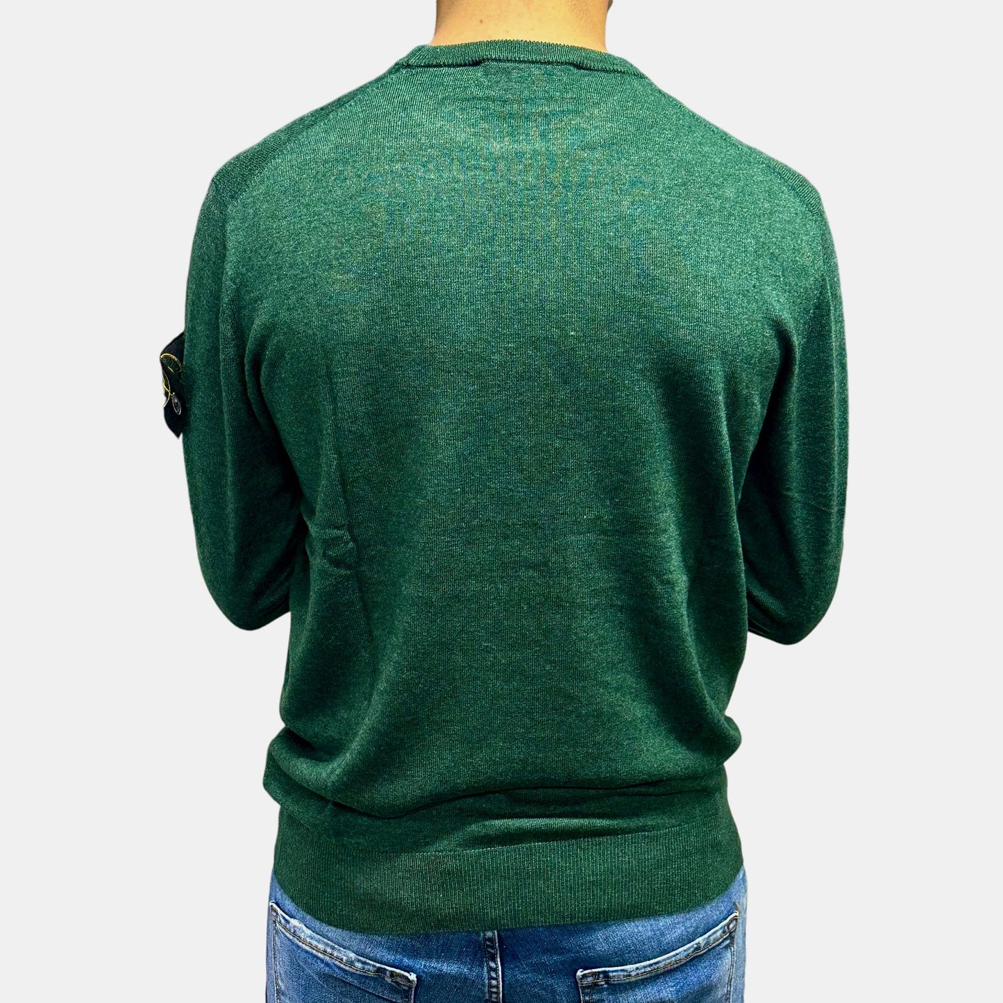 MAGLIONE STONE ISLAND VERDE GIROCOLLO