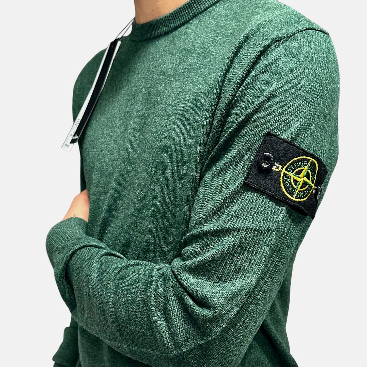 MAGLIONE STONE ISLAND VERDE GIROCOLLO