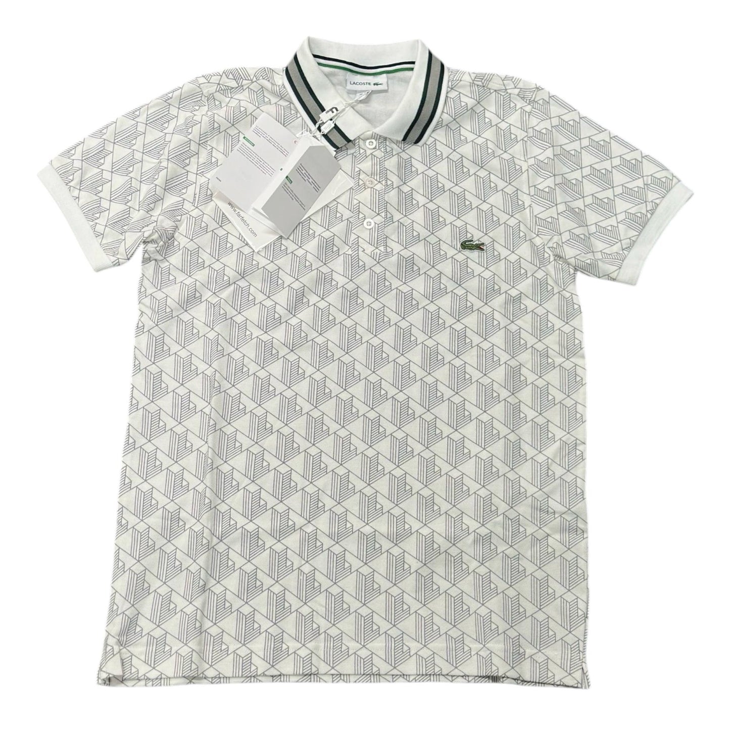 POLO LACOSTE MONOGRAMMA LIMITED EDITION COLORE BIANCO