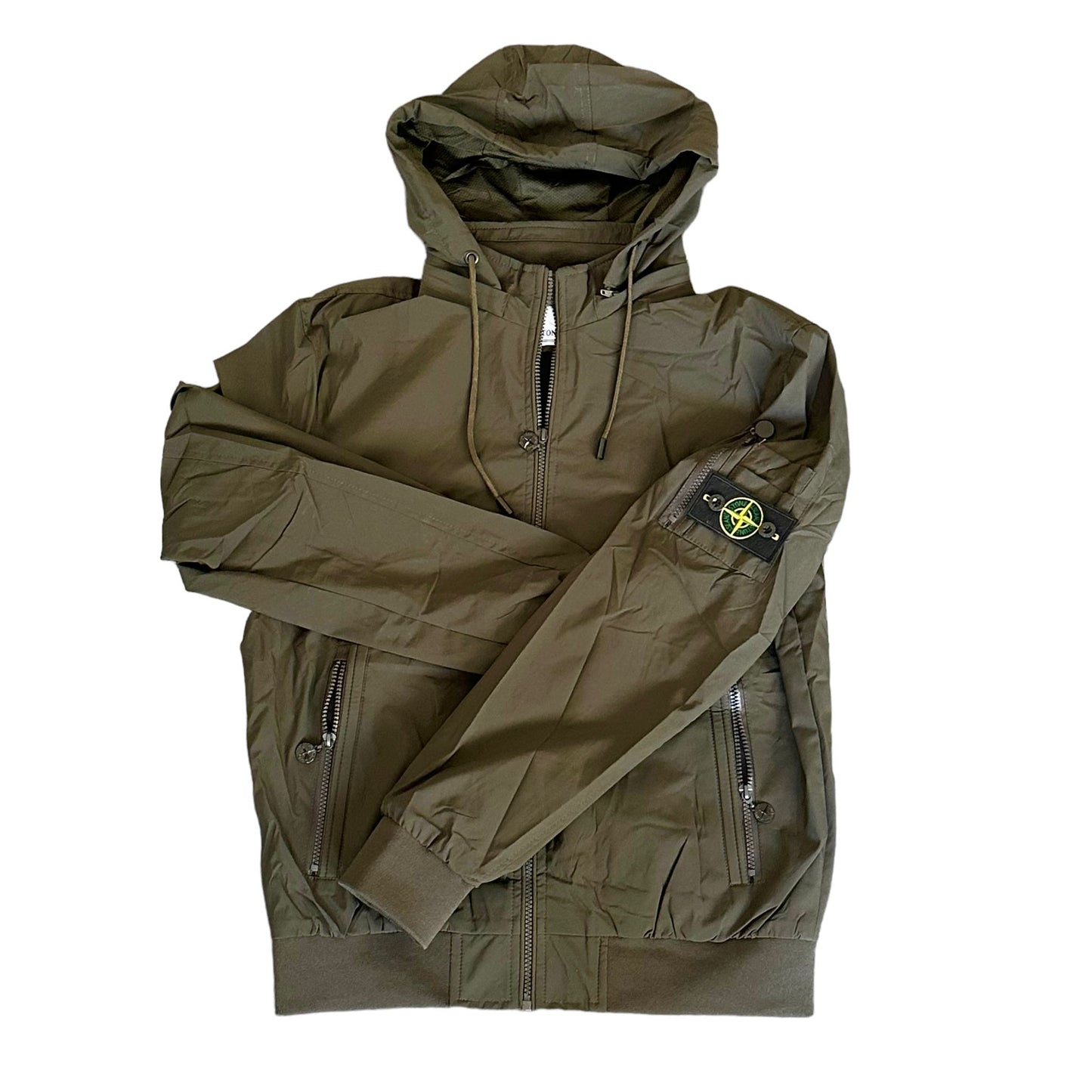 GIUBBINO STONE ISLAND LEGGERO CON CAPPUCCIO COLORE VERDE