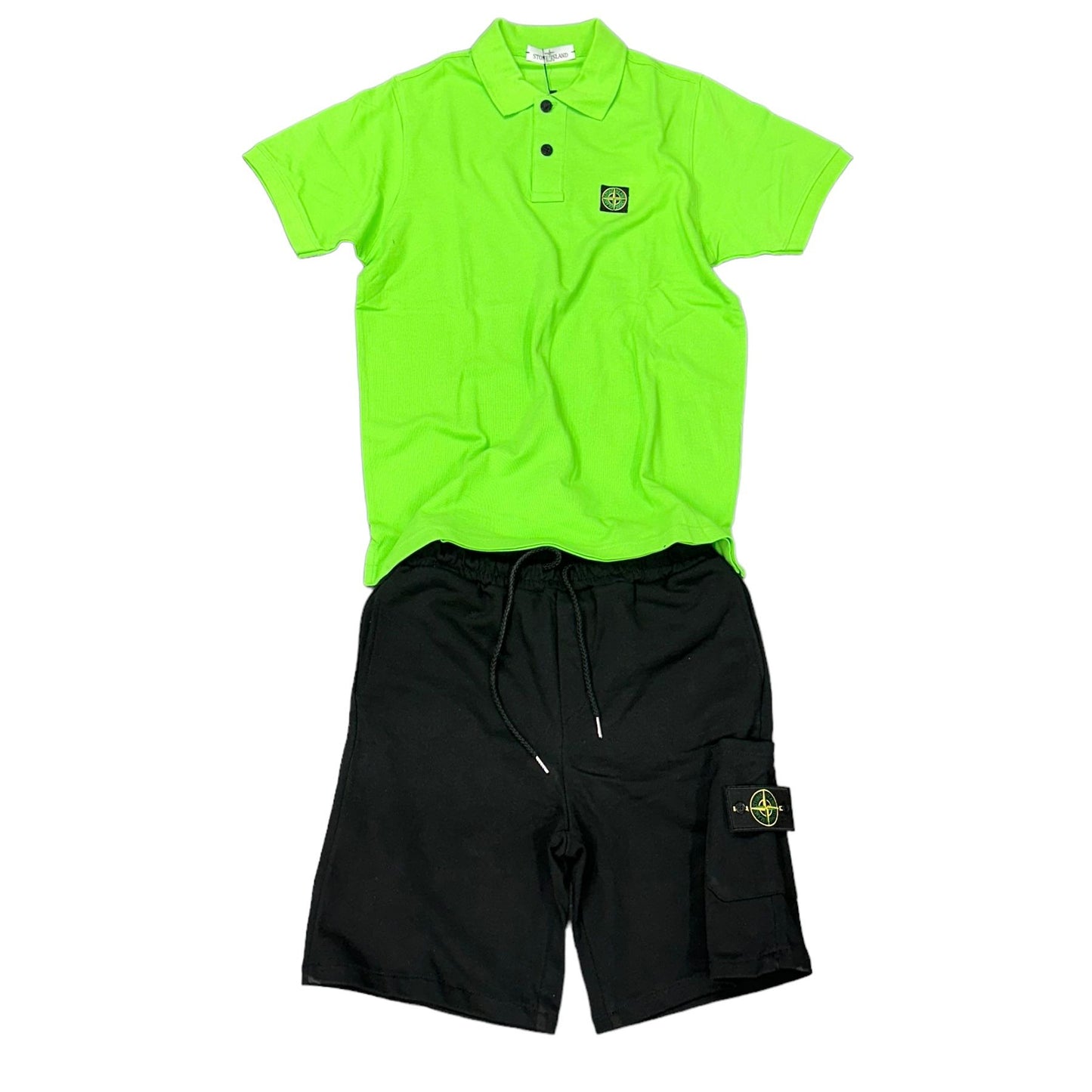 COMPLETO STONE ISLAND MAGLIA VERDE MELA + PANTALONE NERO