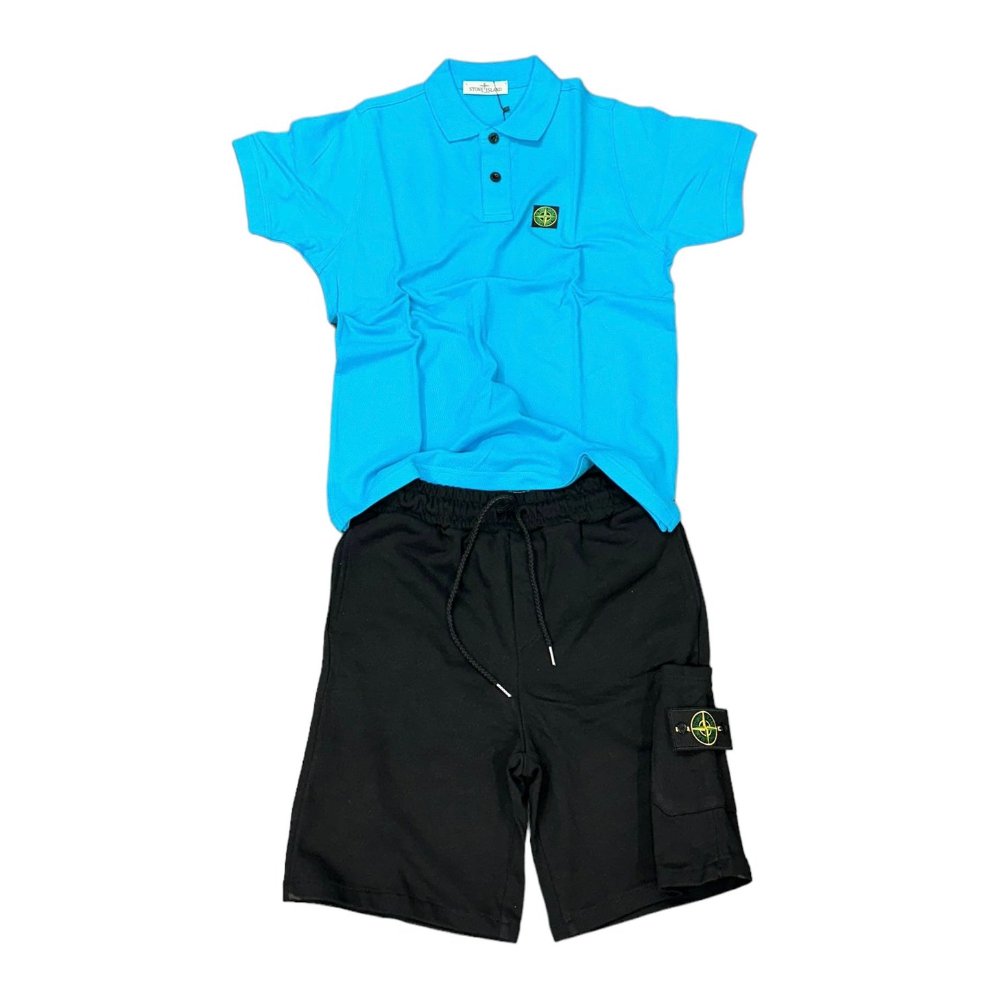 COMPLETO STONE ISLAND MAGLIA TURCHESE  + PANTALONE NERO