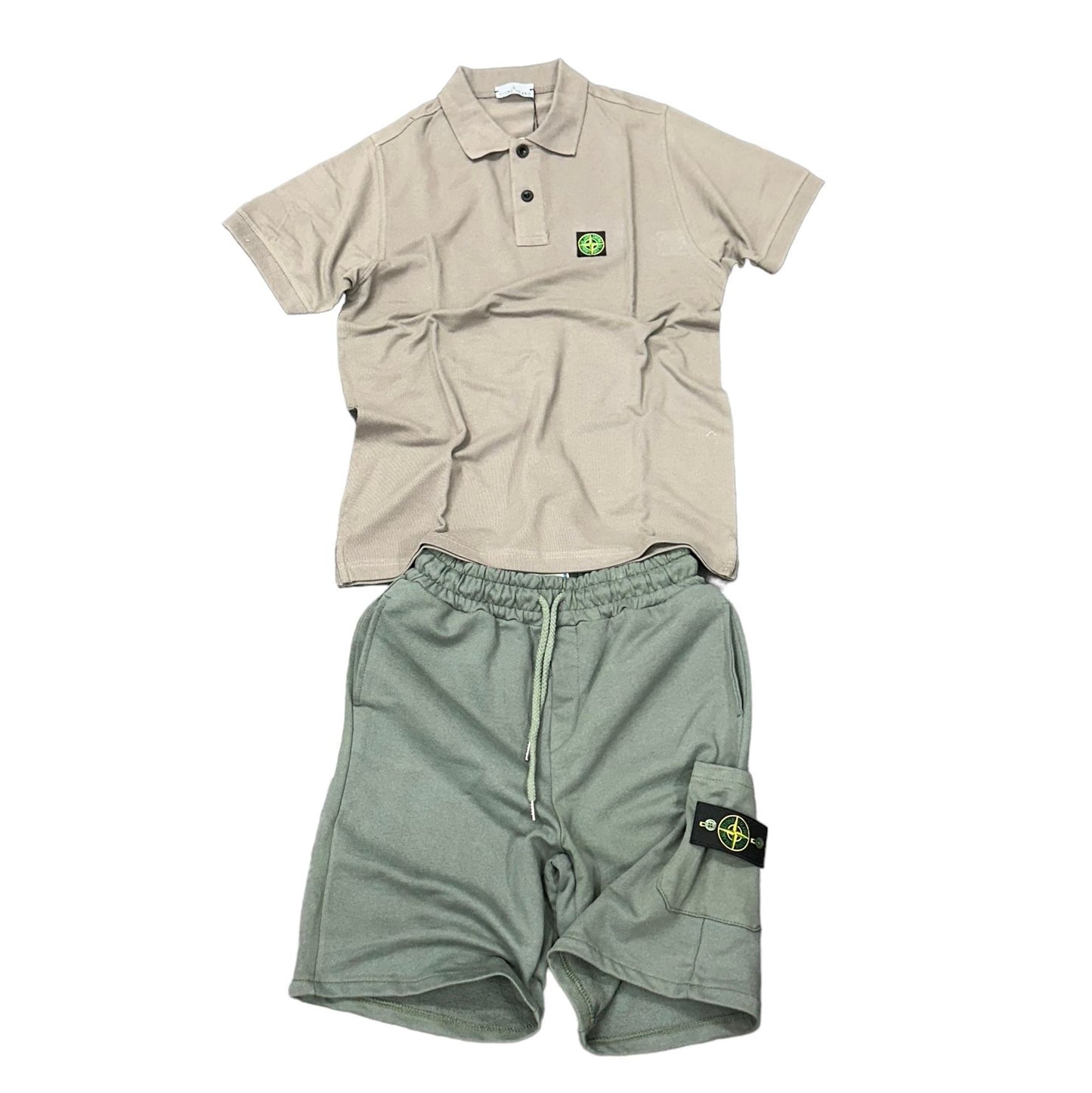 COMPLETO STONE ISLAND MAGLIA ZINCO + PANTALONE VERDE