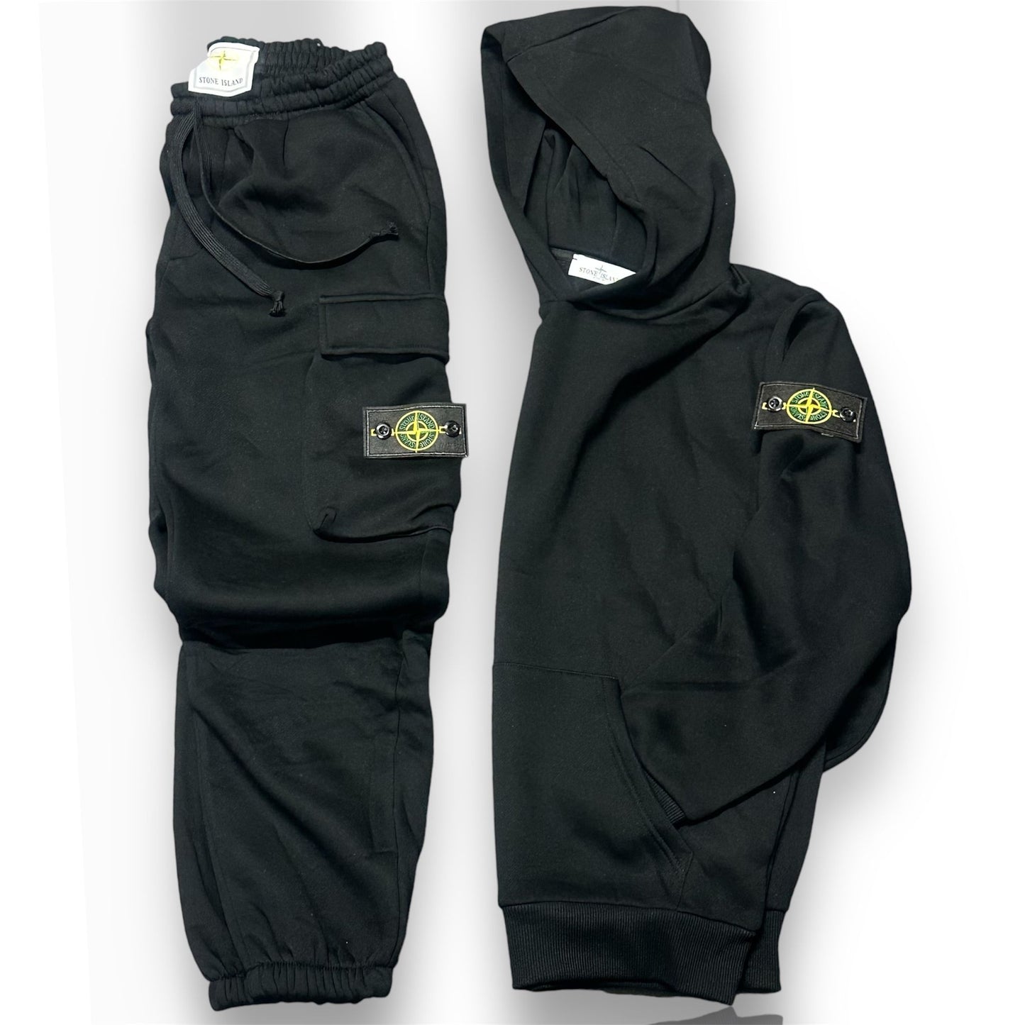 TUTA COMPLETA PANTALONE + FELPA STONE ISLAND COLORE NERO