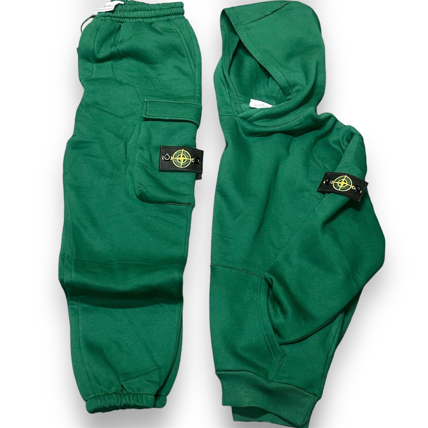 TUTA COMPLETA PANTALONE + FELPA STONE ISLAND COLORE VERDE