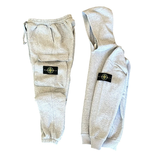 TUTA COMPLETA PANTALONE + FELPA STONE ISLAND COLORE GRIGIO