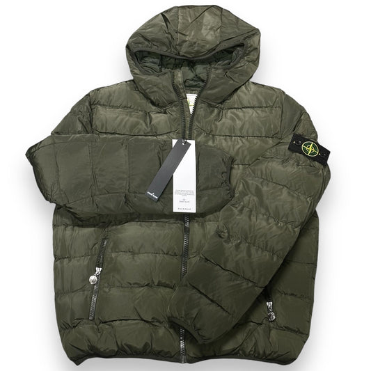 PIUMINO CON CAPPUCCIO COLORE STONE ISLAND VERDE