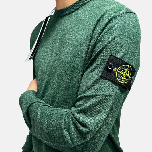 MAGLIONE STONE ISLAND VERDE GIROCOLLO