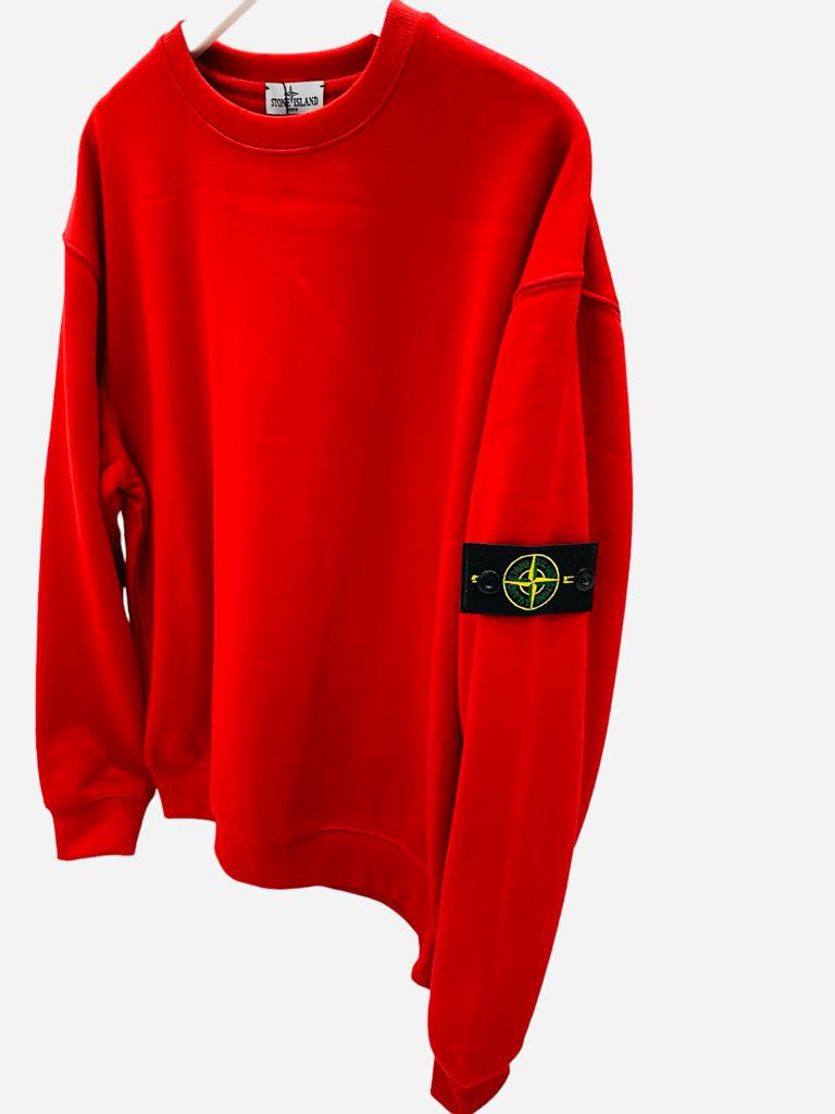 Felpa stone island rossa best sale